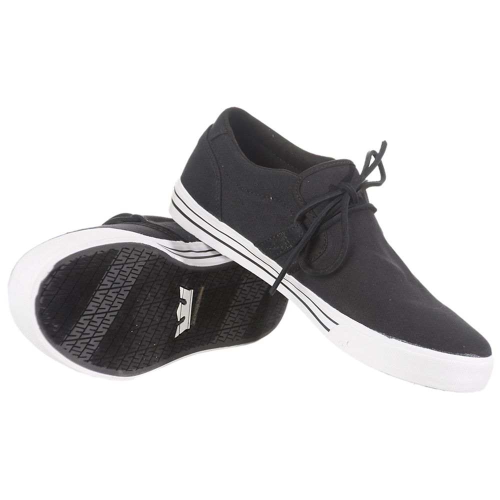 Baskets Basses Supra Cuban 1.5 Noir Black Canvas/White Homme | UGE-95137132